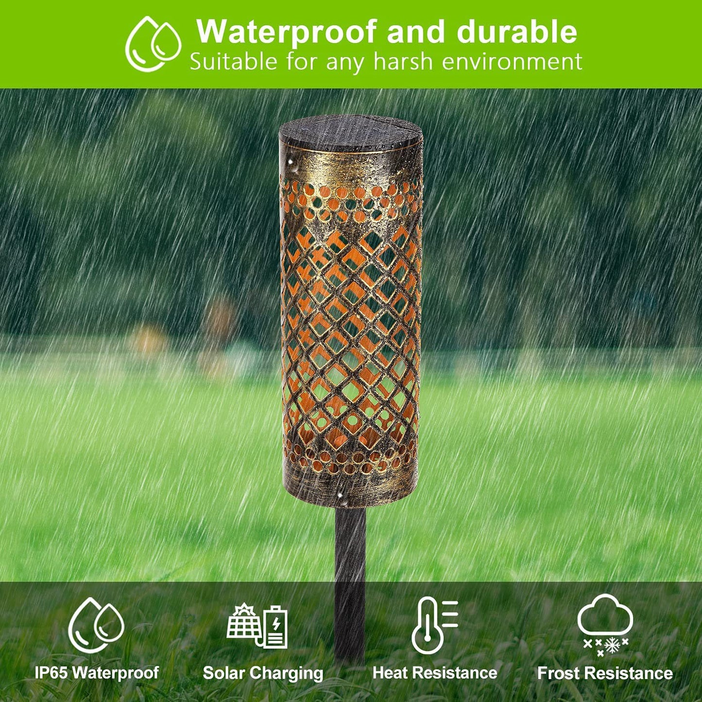 Metal Solar-Powered Lawn Lamps Courtyard Decorative Waterproof