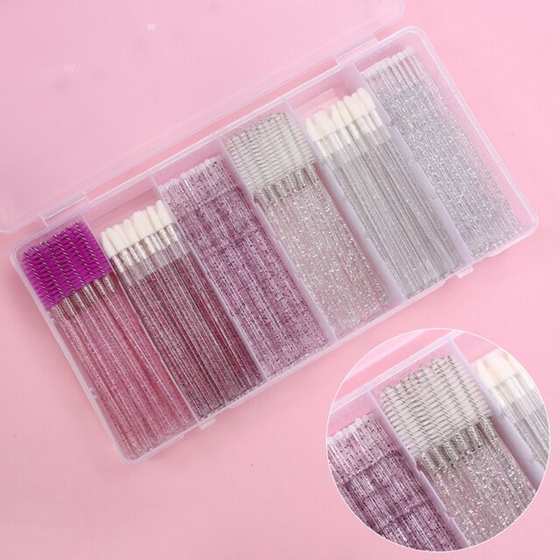 Eyelash Extension Set with Box Lashes Micro Brush Tape Glue Ring Eye Pad Disposable Mascara Applicator Eyelashes Tool