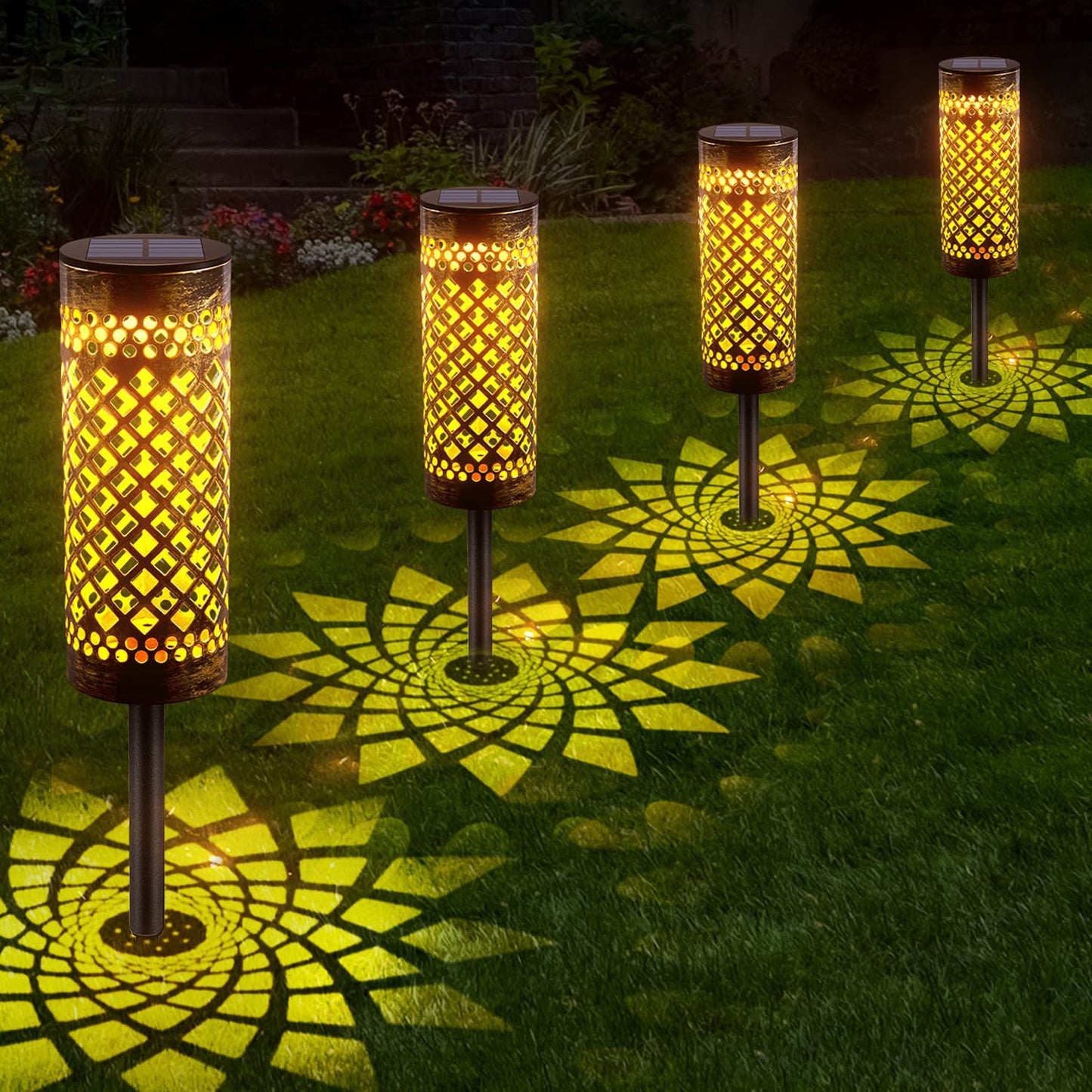 Metal Solar-Powered Lawn Lamps Courtyard Decorative Waterproof