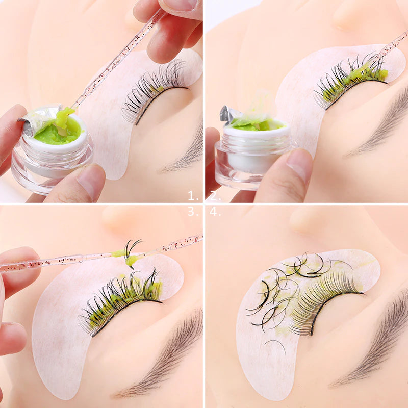 Eyelash Extension Set with Box Lashes Micro Brush Tape Glue Ring Eye Pad Disposable Mascara Applicator Eyelashes Tool