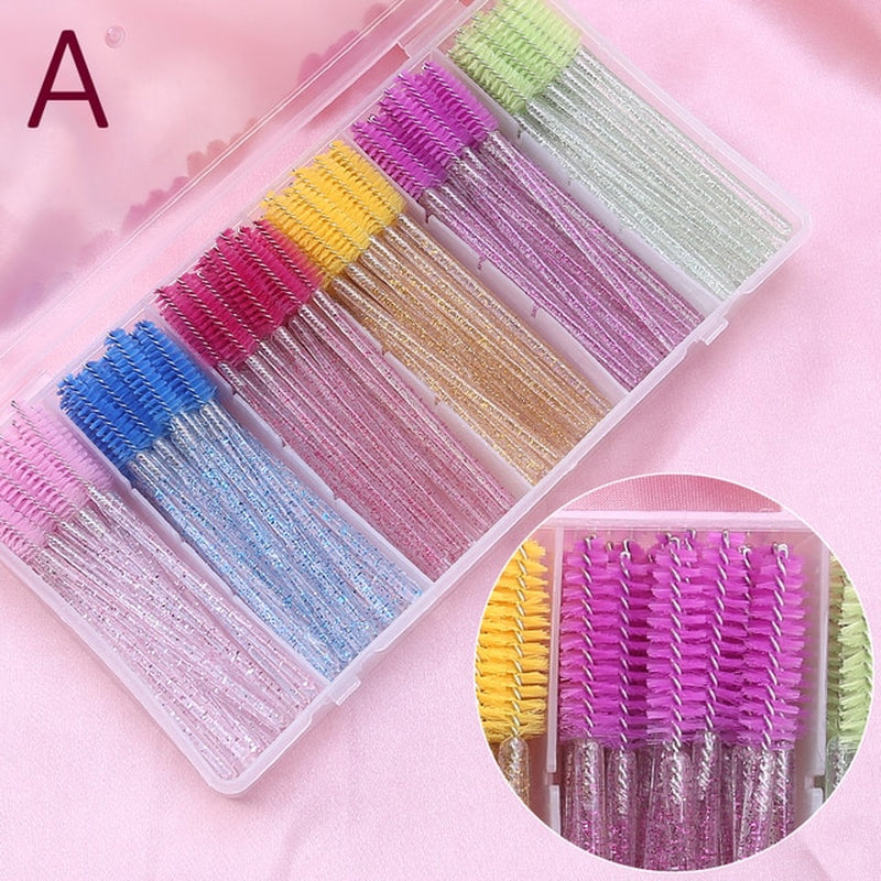 Eyelash Extension Set with Box Lashes Micro Brush Tape Glue Ring Eye Pad Disposable Mascara Applicator Eyelashes Tool