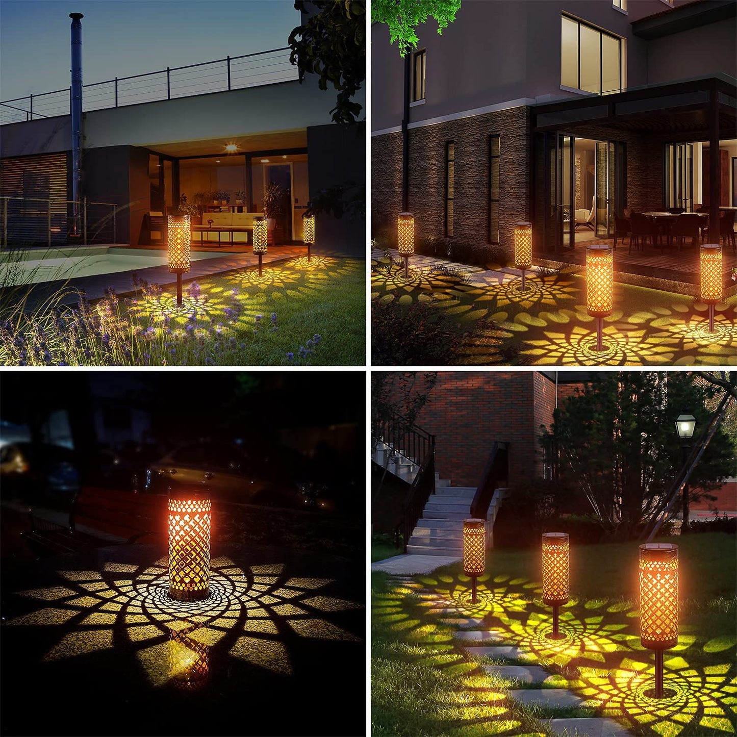 Metal Solar-Powered Lawn Lamps Courtyard Decorative Waterproof