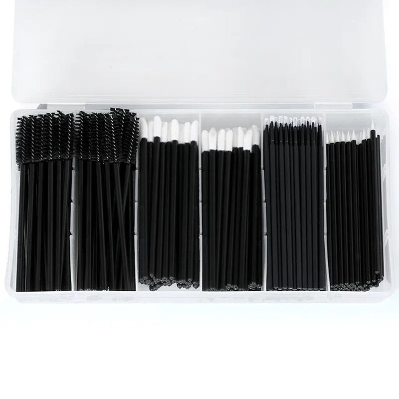 Eyelash Extension Set with Box Lashes Micro Brush Tape Glue Ring Eye Pad Disposable Mascara Applicator Eyelashes Tool