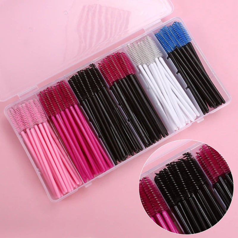 Eyelash Extension Set with Box Lashes Micro Brush Tape Glue Ring Eye Pad Disposable Mascara Applicator Eyelashes Tool