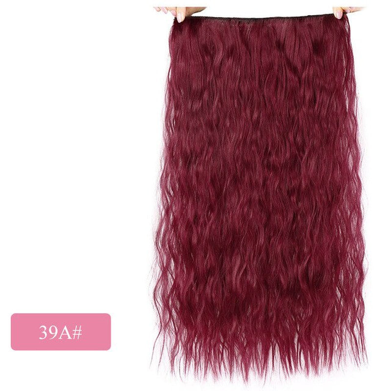 AISI BEAUTY Synthetic Long Wavy Hairstyles 5 Clip in Hair Extension 22Inch/28Inch Heat Resistant Hairpieces Brown Black
