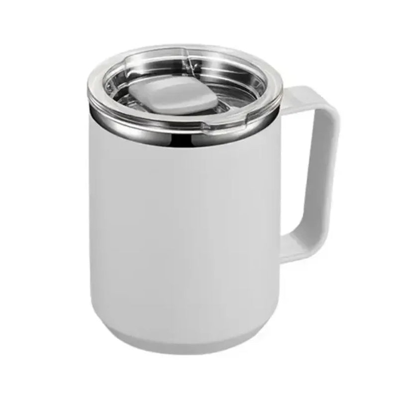 1Pc Vacuum Mug with Lid Handle, Double Wall Stainless Steel Mug with Handle and Lid, Portable Insulated Cup for Traveling