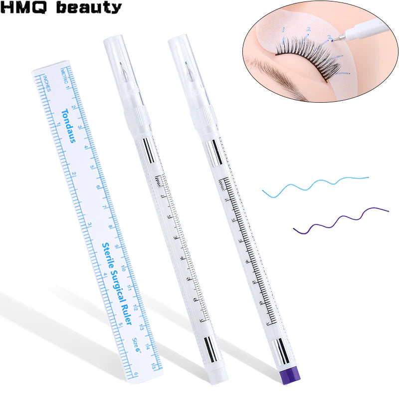 Skin Marker Pen Sterile Beauty Eyelash Extension Fixed Point Marker Pen Skin Positioning Marker for Tattoo Eyelash Grafting Tool