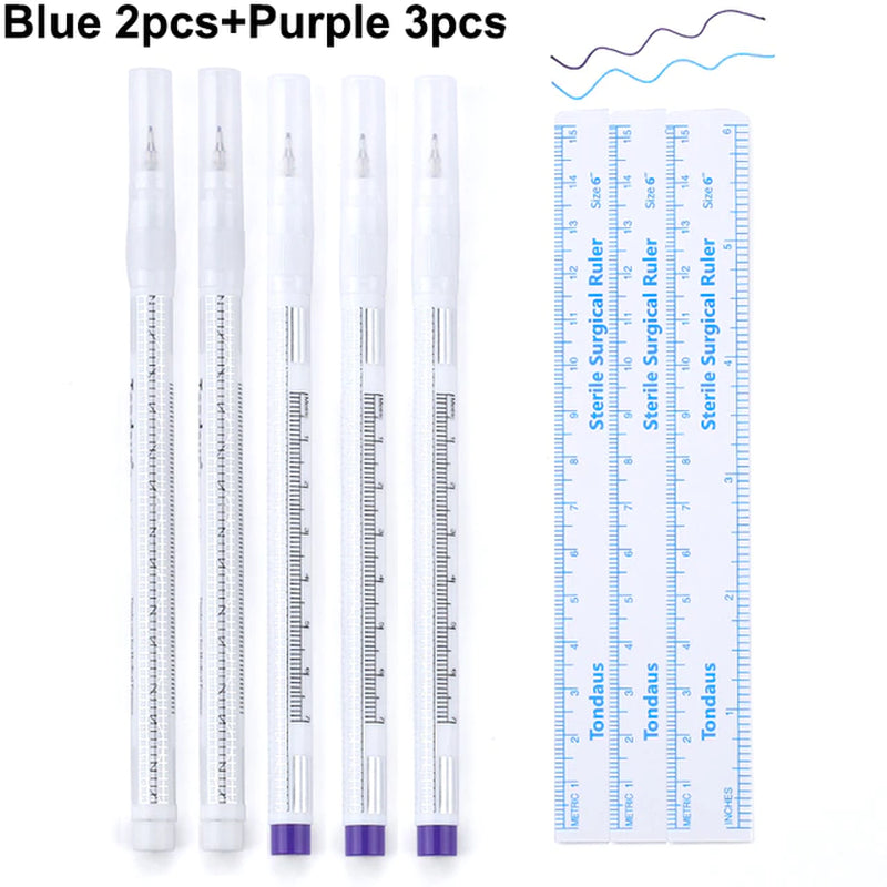 Skin Marker Pen Sterile Beauty Eyelash Extension Fixed Point Marker Pen Skin Positioning Marker for Tattoo Eyelash Grafting Tool