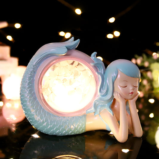 Mermaid Princess Nightlight Resin Decoration Cartoon