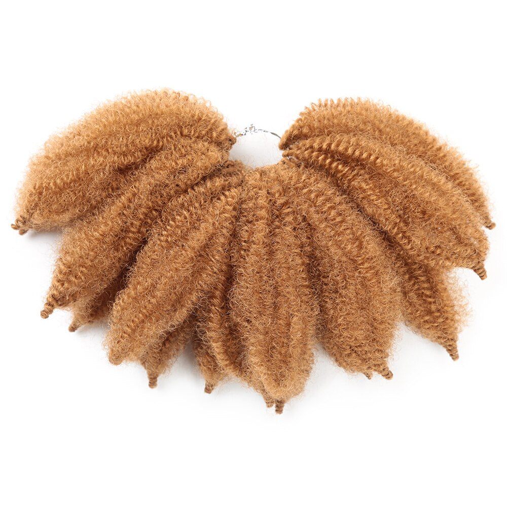 8Inch Afro Kinky Bulk Synthetic Marley Braids Twist Braiding Hair Crochet Hair Extensions Soft Curly Hair