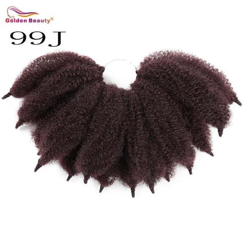 8Inch Afro Kinky Bulk Synthetic Marley Braids Twist Braiding Hair Crochet Hair Extensions Soft Curly Hair