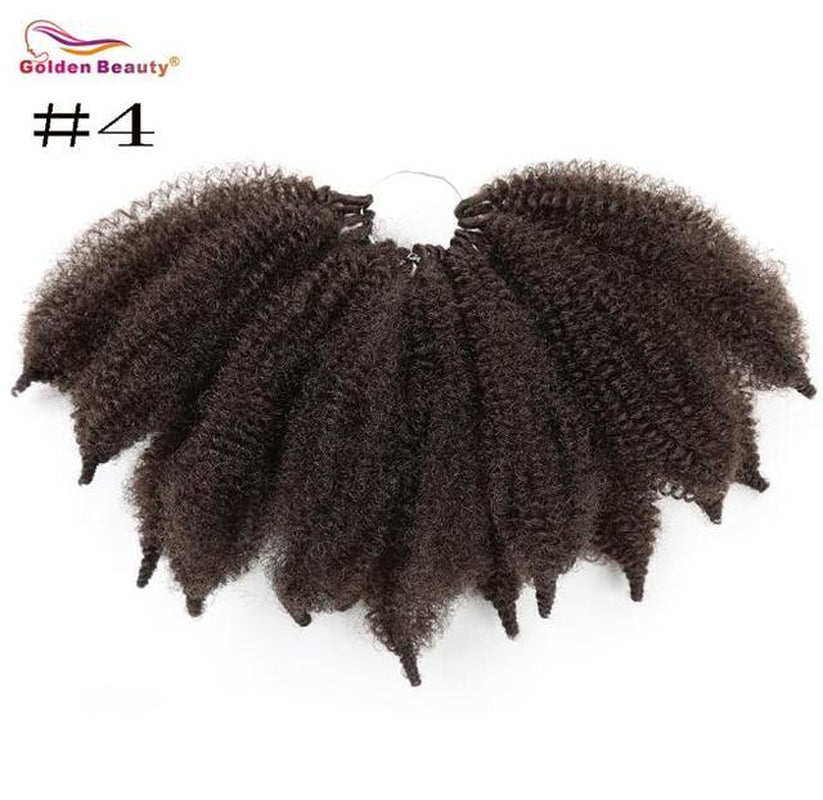 8Inch Afro Kinky Bulk Synthetic Marley Braids Twist Braiding Hair Crochet Hair Extensions Soft Curly Hair